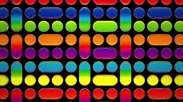 Spheres and Capsules in Bright Colours - Seamless Looping Background
