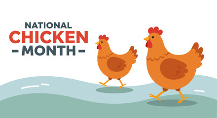Celebrate national chicken month, vector illustration design