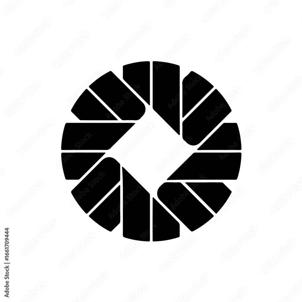 Poster modern abstract geometric shape logo with circular design, versatile branding element for any busine