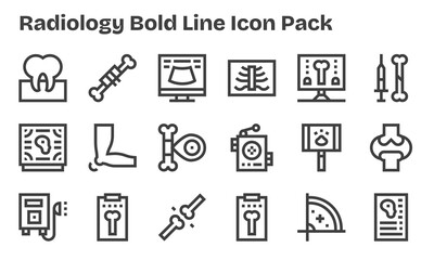 Radiology Vector Set - 18 Bold Line Icons
