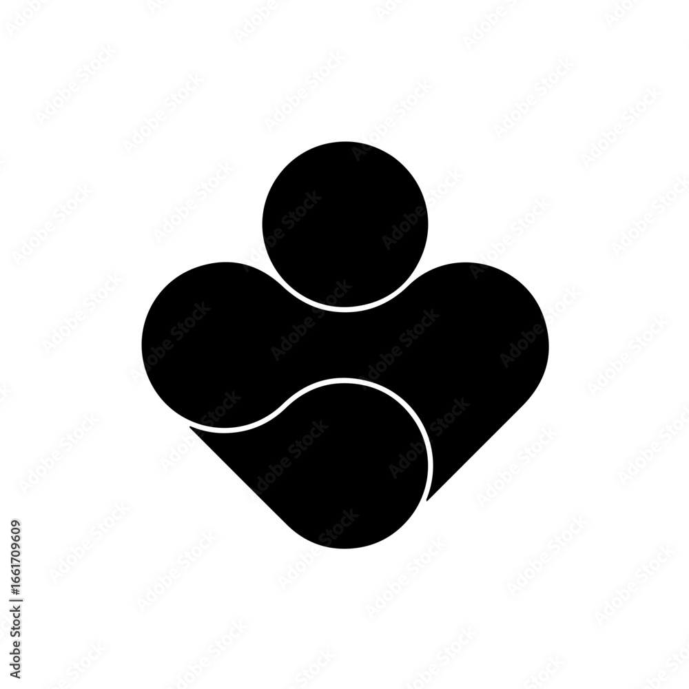 Poster abstract human shape symbol for unity diversity inclusivity and community connection icon logo desig