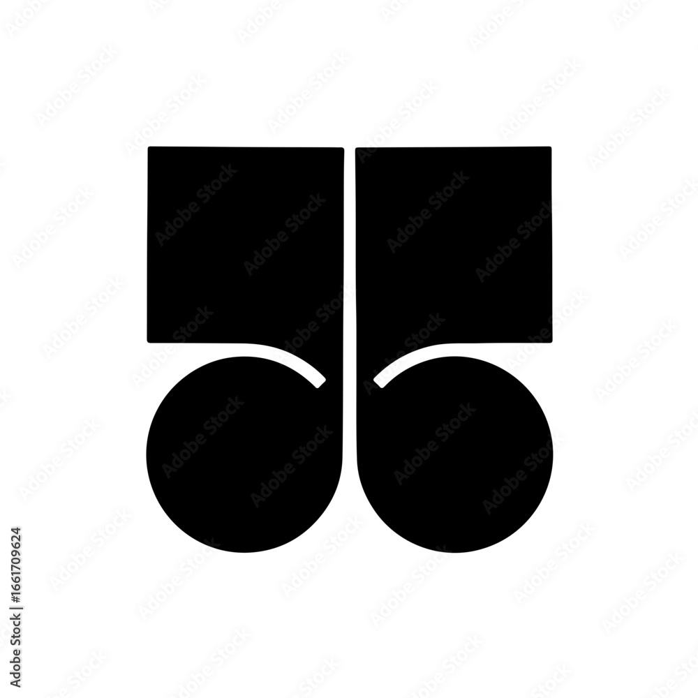Poster modern geometric design element with contrasting shapes for logo or icon creation and branding proje