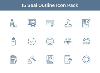 15 Icons for Seal in Outline Format
