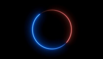 Neon circle glowing technology design