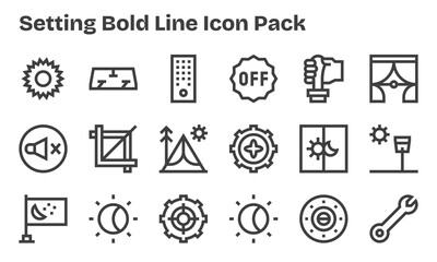 Fototapeta premium 18 Bold Line Vectors for Setting Theme