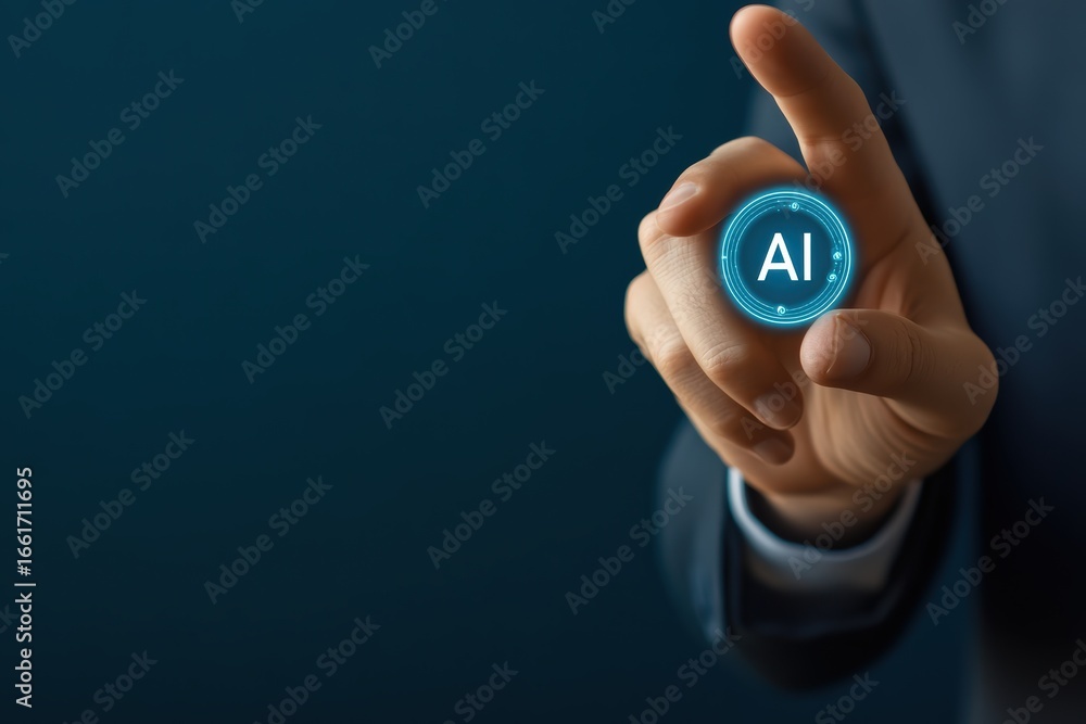 Poster exploring the potential of generative artificial intelligence in modern business strategies
