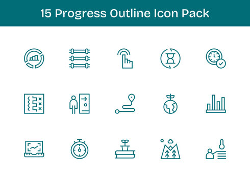 Progress Vector Set - 15 Outline Icons