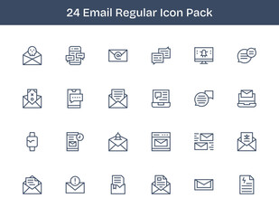 24 Regular Outline Designs - Email Vector Icons