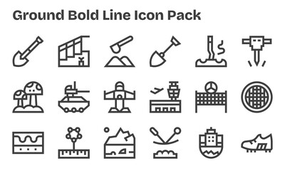 Ground Visual Pack - 18 Bold Line Icons