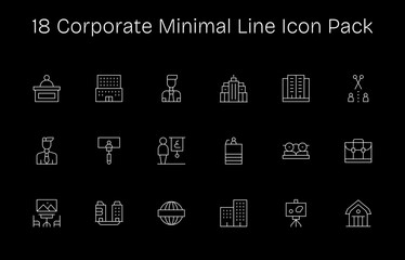 18 Minimal Line Designs - Corporate Vector Icons