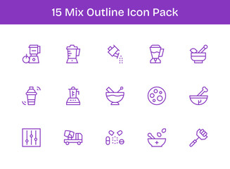 Mix - 15 Outline Vector Illustrations