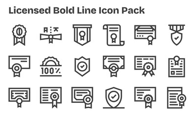 Bold Line Style Licensed Icons - 18 Vectors