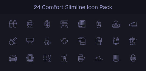Comfort Vector Set - 24 Slim Line Icons