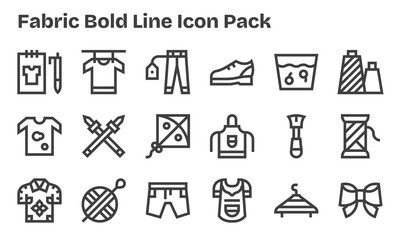 Fabric Visual Pack - 18 Bold Line Icons