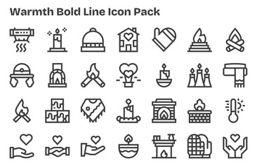 Warmth Visual Pack - 28 Extra Bold Line Icons
