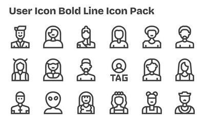 18 Bold Line Vectors for User Icon Theme