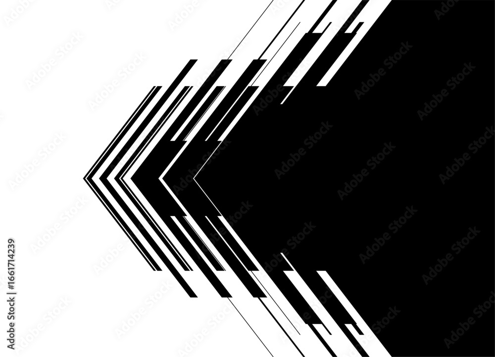 Aufkleber vector transition from black to white in the form of an arrow. striped design element. sports patter