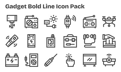 18 Bold Line Icons - Gadget Graphics