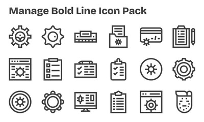 18 Bold Line Vectors for Manage Theme
