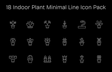 Indoor Plant - 18 Minimal Line Vector Illustrations