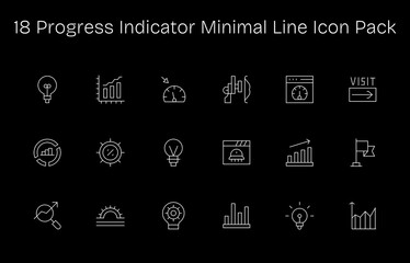 Progress Indicator Design Icons - 18 in Minimal Line Style