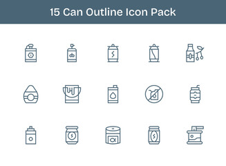 Outline Style Can Icons - 15 Vectors