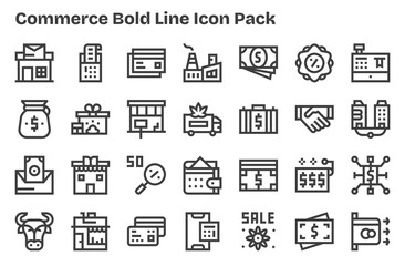 28 Extra Bold Line Style Icons - Commerce Collection