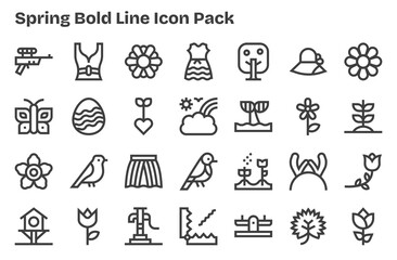 28 Extra Bold Line Designs - Spring Vector Icons