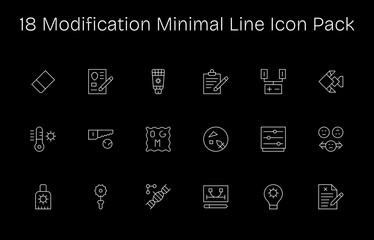 18 Minimal Line Designs - Modification Vector Icons
