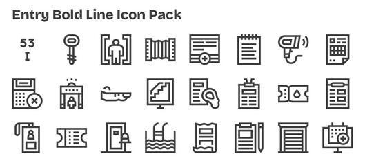 Entry Vector Set - 24 Bold Outline Icons