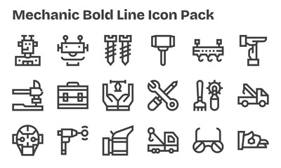 Mechanic Visual Pack - 18 Bold Line Icons