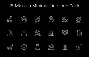 Mission Icon Collection - 18 Minimal Line Designs