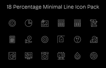 18 Minimal Line Designs - Percentage Vector Icons