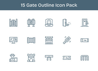 Gate Visual Pack - 15 Outline Icons