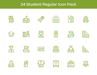 Student Visual Pack - 24 Regular Outline Icons