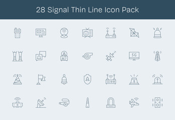 Signal Visual Pack - 28 Thin Line Icons