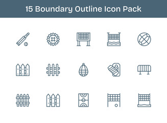 Boundary Visual Pack - 15 Outline Icons