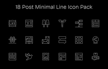 Post Icon Collection - 18 Minimal Line Designs