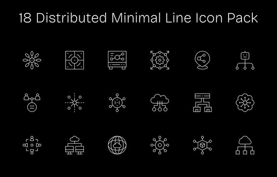 18 Icons for Distributed in Minimal Line Format