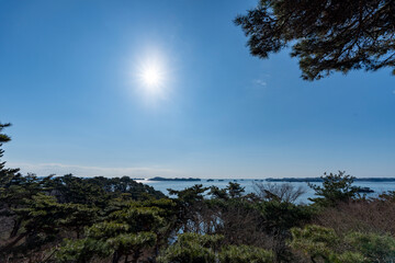 冬の松島の海岸線