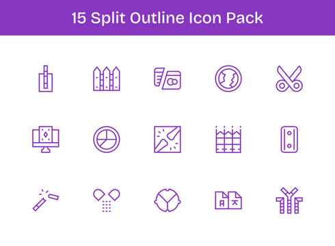 15 Outline Icons - Split Graphics