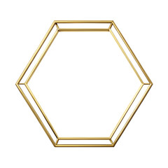 Elegant Gold Hexagonal Frame; Modern, Minimalist Design; Luxury Branding Mockup.