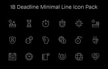 Deadline - 18 Icons in Minimal Line Design