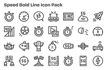 28 Extra Bold Line Style Icons - Speed Collection