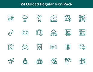 Upload - 24 Regular Outline Vector Illustrations