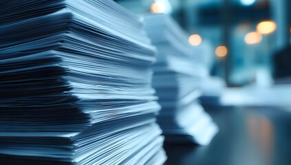 A focused view of neatly stacked documents showcasing the importance of organization and paperwork in a professional environment.