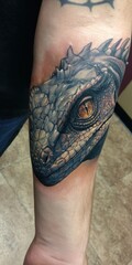 Realistic Reptile Tattoo: Forearm Dragon