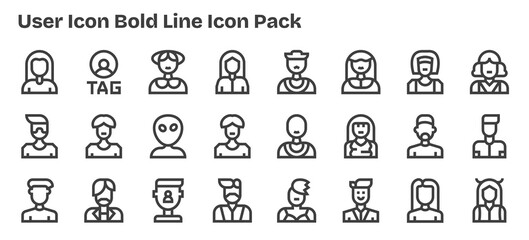 Bold Outline Style User Icon Icons - 24 Vectors