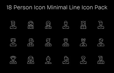 18 Minimal Line Vectors for Person Icon Theme