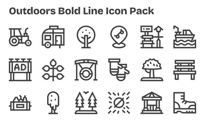 Outdoors Design Icons - 18 in Bold Line Style
